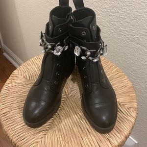Karl Lagerfeld Black Combat Style Boots - NWT
